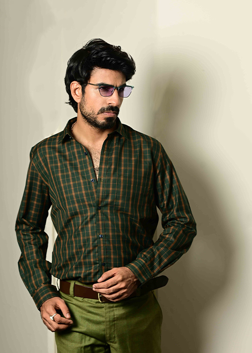 Green Check Shirt (JR-006)
